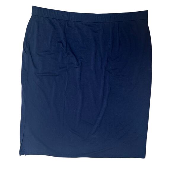 Eileen Fisher Black Tencel Soft Stretchy Midi Skirt With Pockets2X NWT $148 - Picture 1 of 10